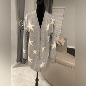 Magaschino 100% cashmere open front Star cardigan Sweater L
